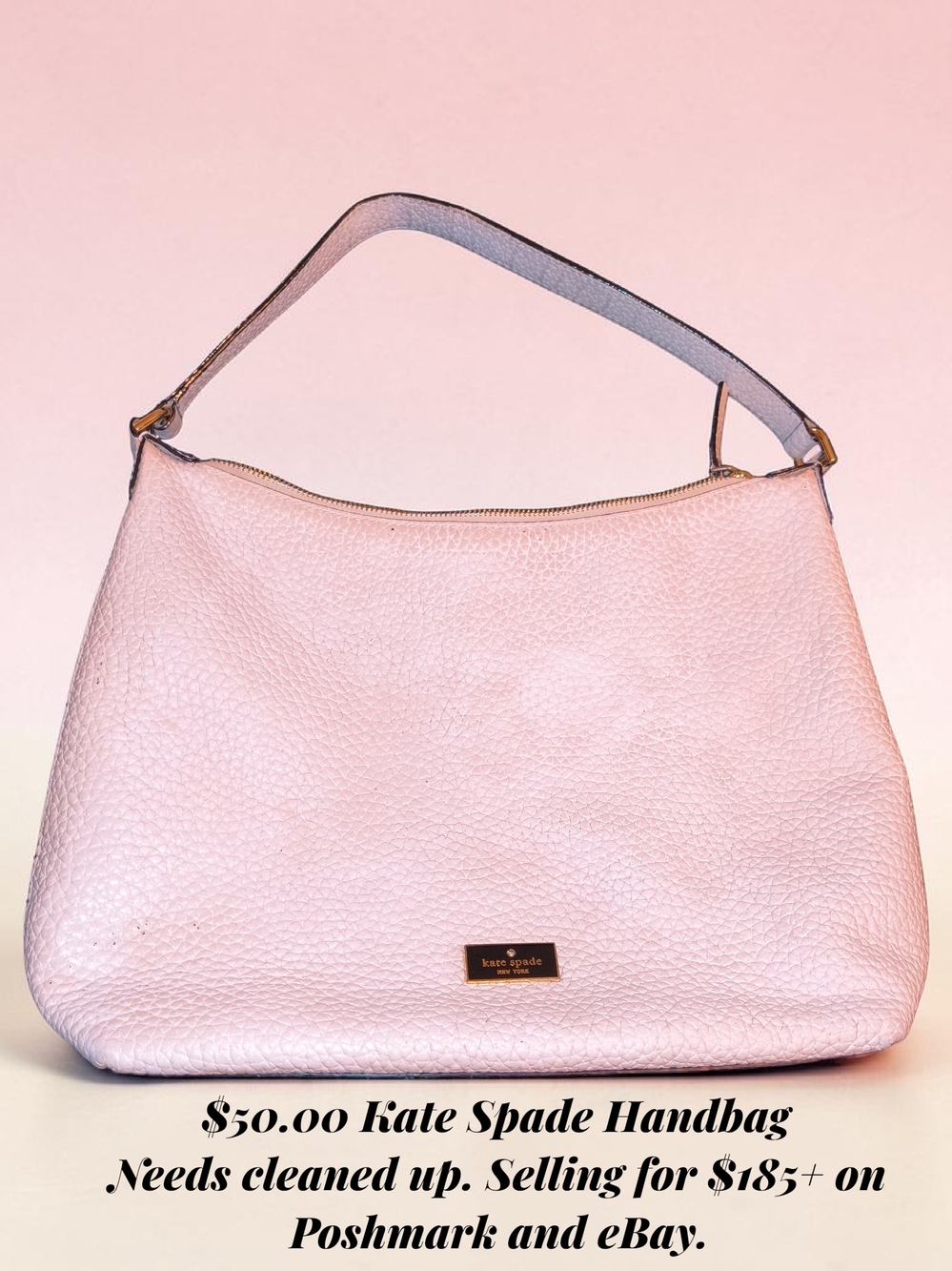⭐Pending Trade ⭐kate spade White Pebbled Leather Shoulder Bag